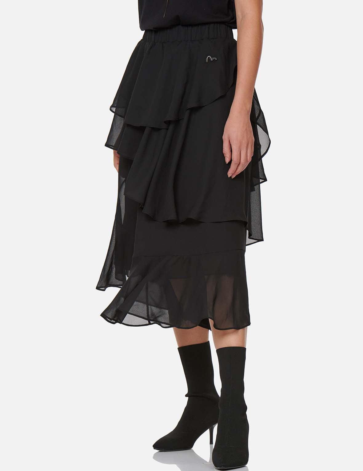 Asymmetric Layered Skirt