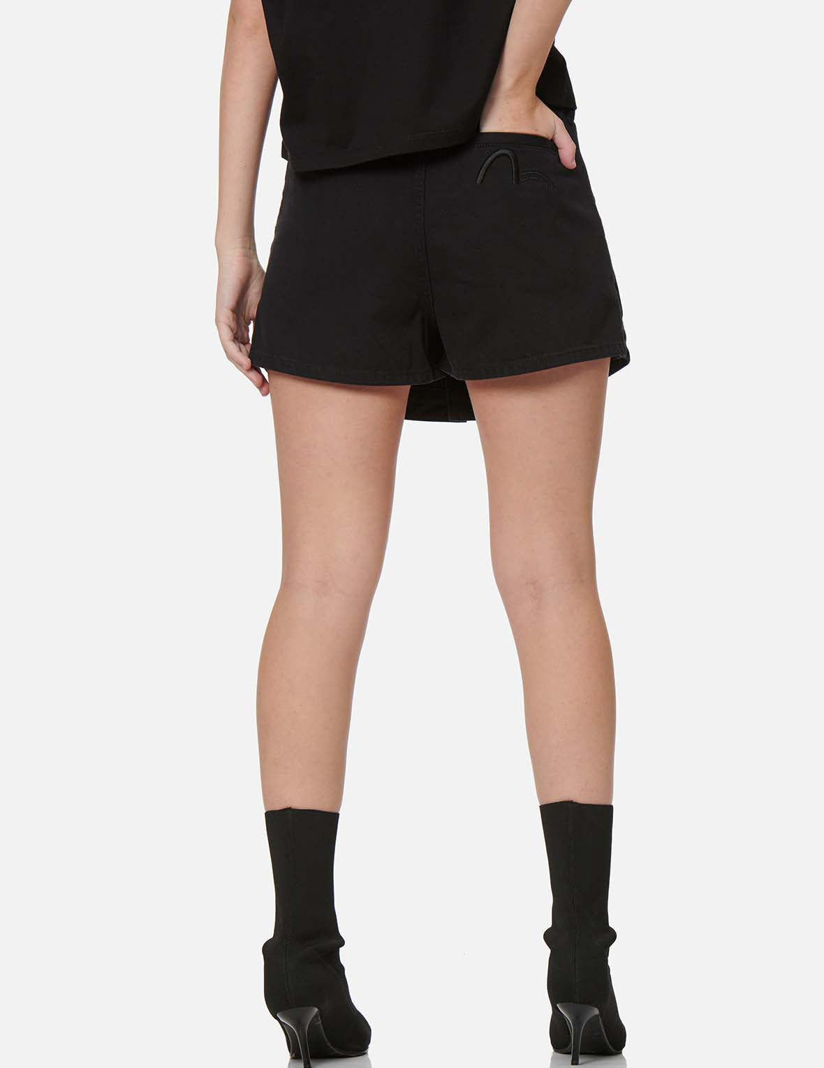 Seagull Embroidery Denim Skort