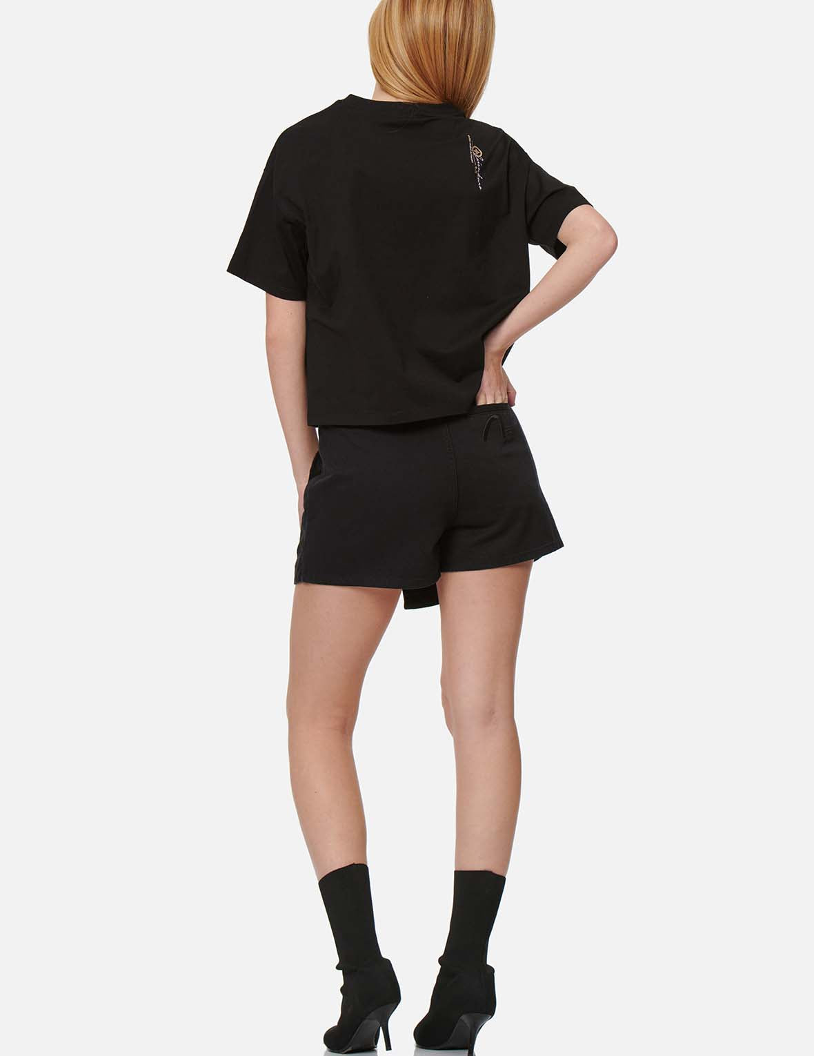 Seagull Embroidery Denim Skort
