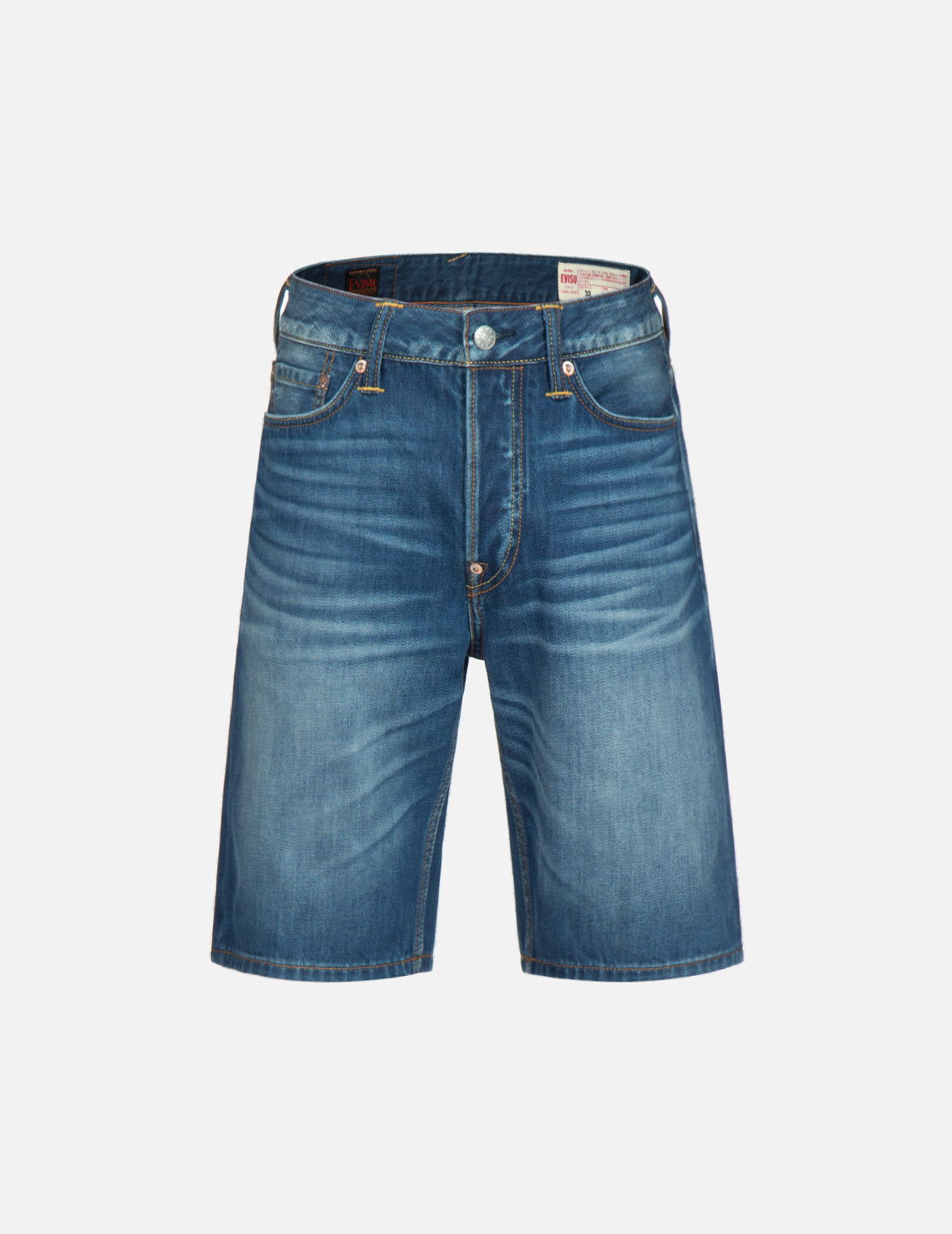 Graffiti Daruma Daicock Print Denim Shorts