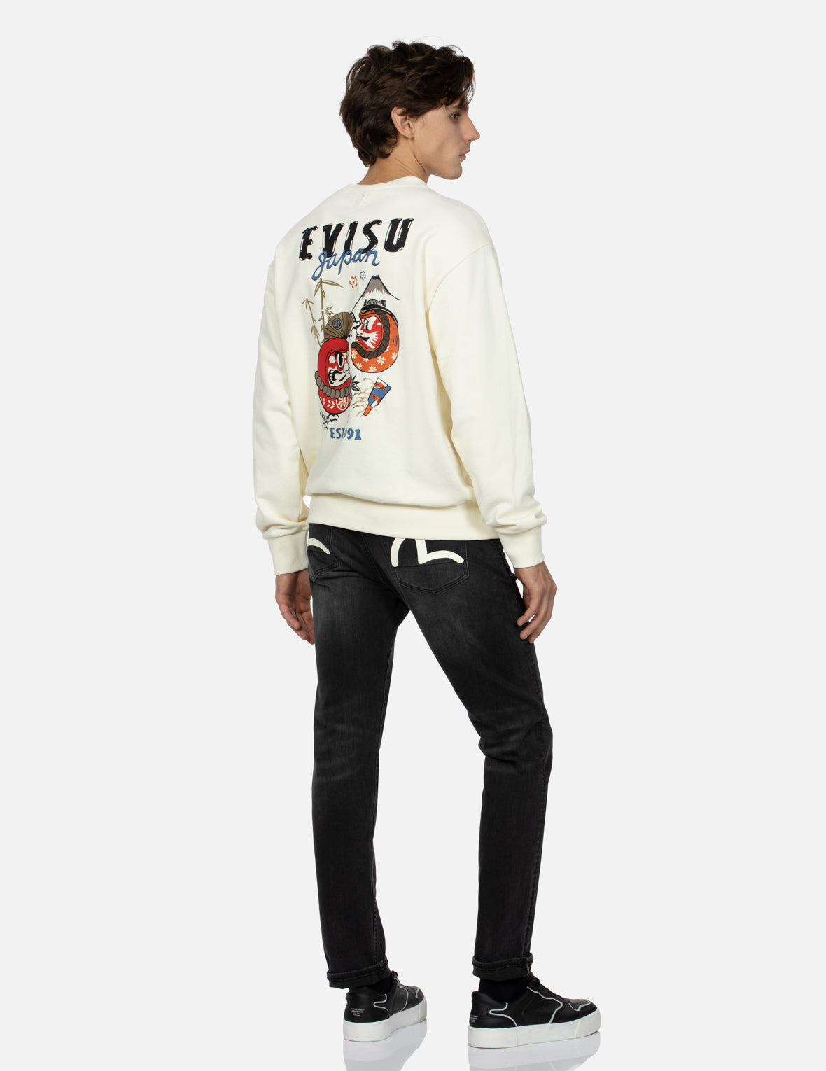 Seagull Print Flex Skinny Denim Jeans #2028