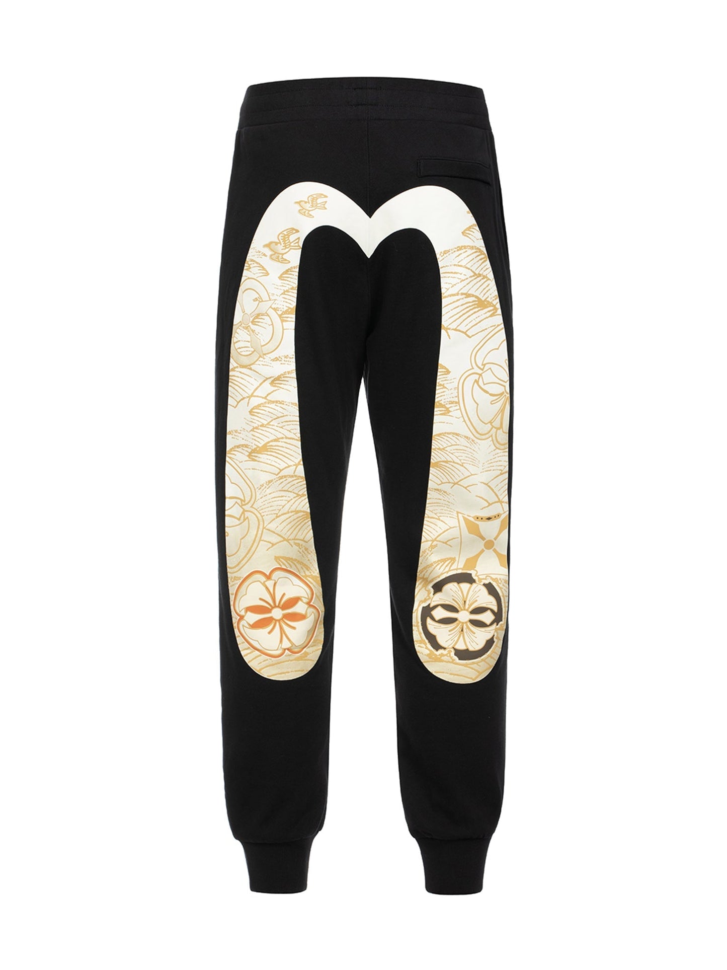 Hanafuda Pattern Daicock Print Regular Fit Sweatpants