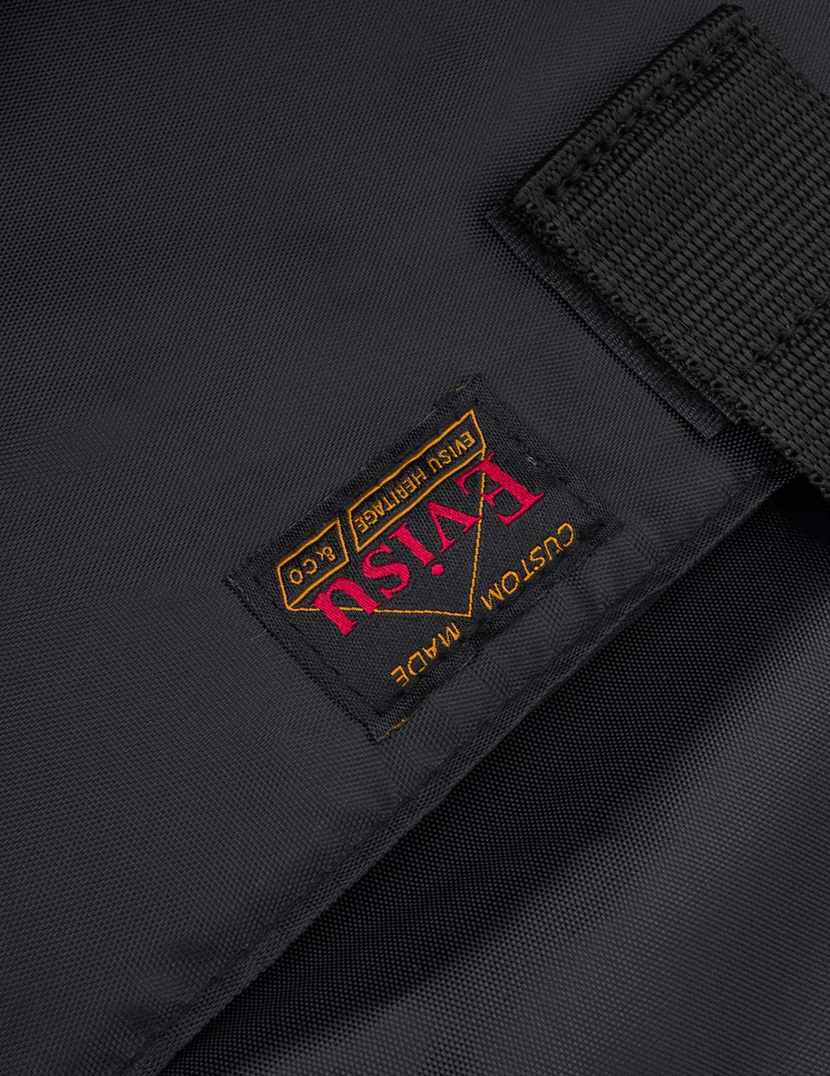 Faux Sticker Logo Print Denim Backpack