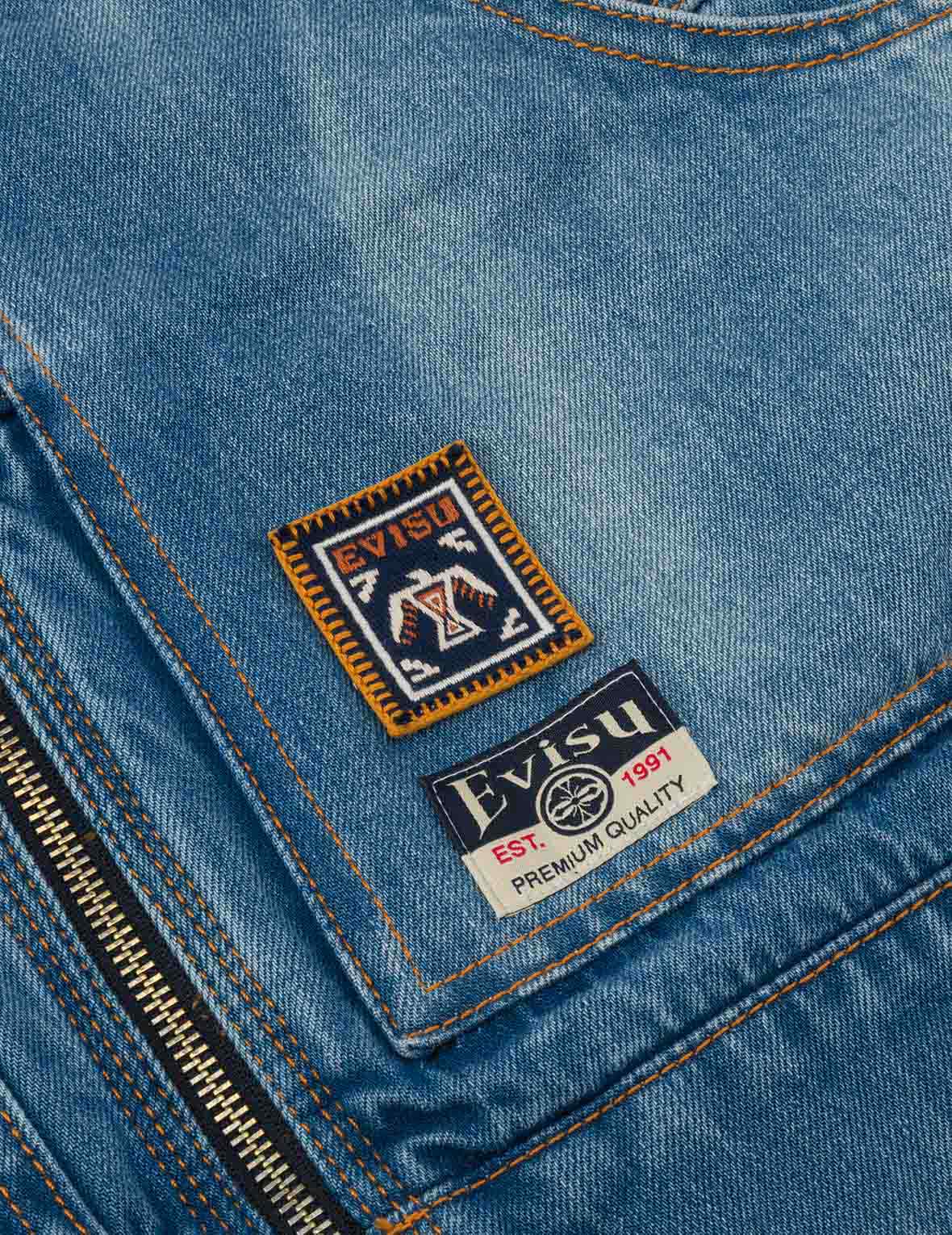 家花压花宽版休闲工装牛仔外套