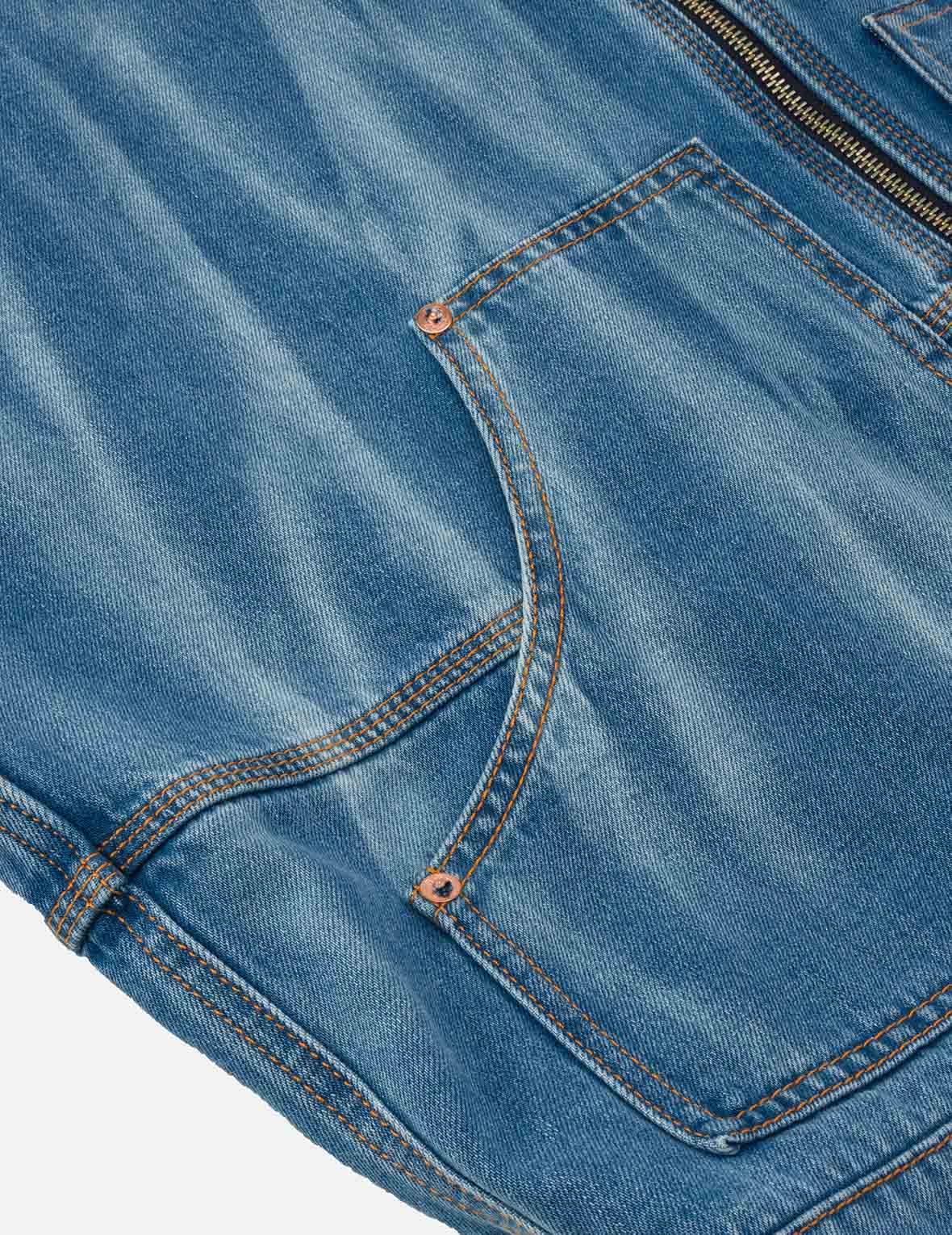 家花压花宽版休闲工装牛仔外套