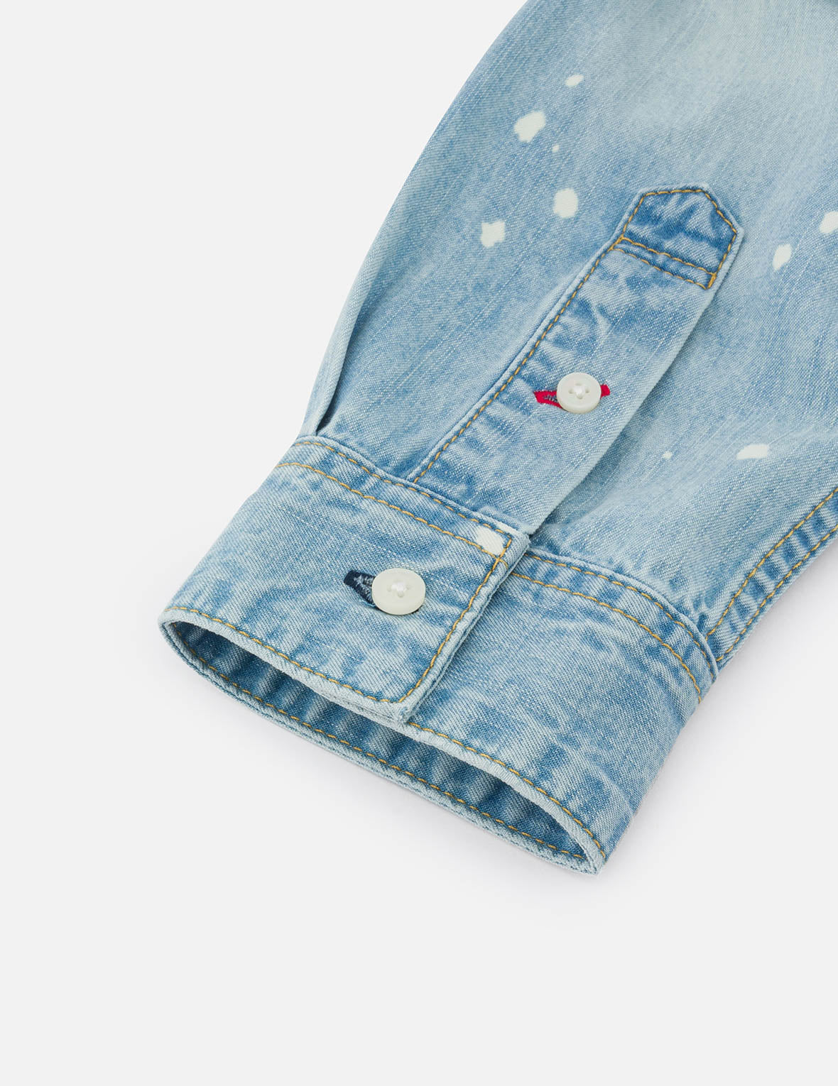 Inserted Seagull Embroidery Relax Fit Denim Shirt