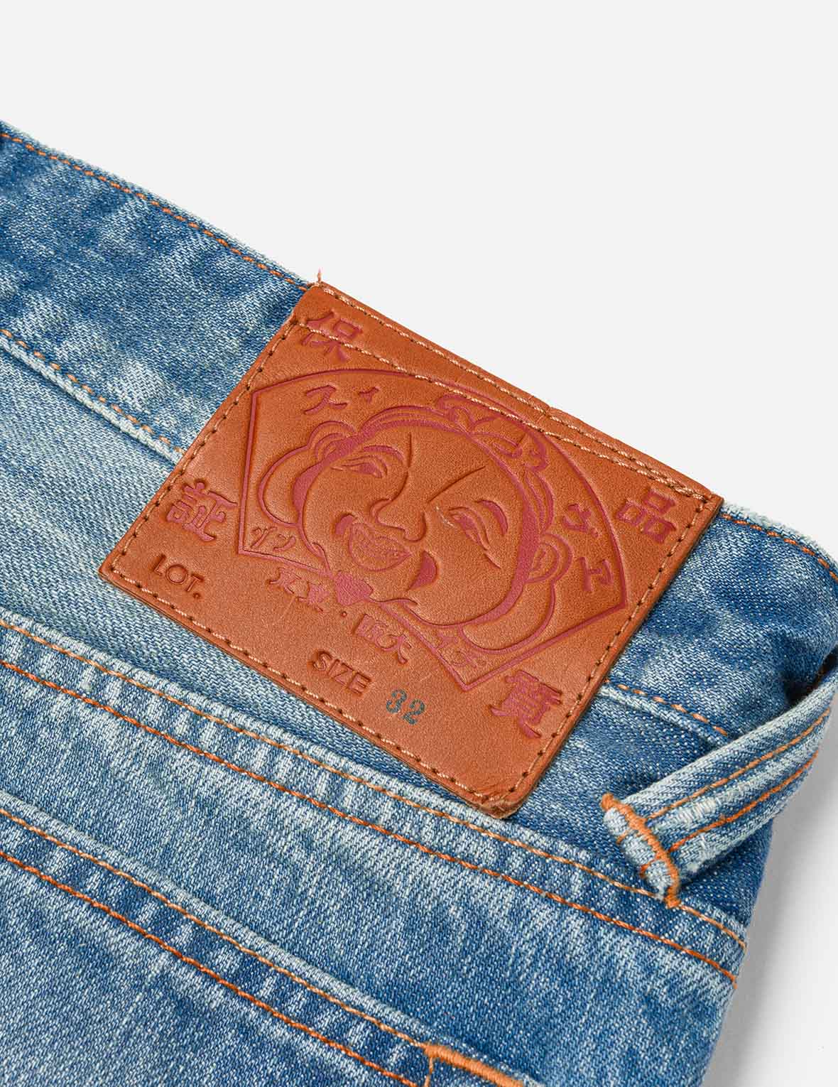 Playful Seagull and The Great Wave Print Regular Fit Denim Shorts