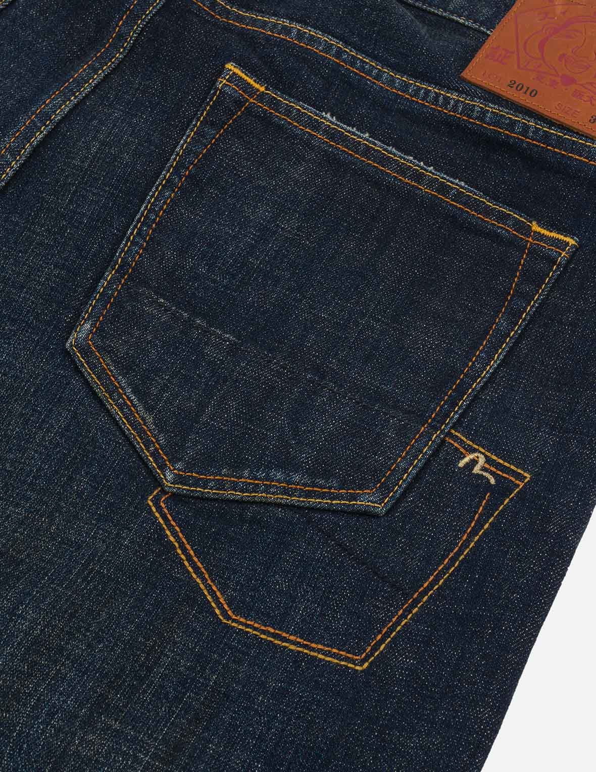 Multi-pocket Dark-toned Washed Slim Fit Jeans #2010