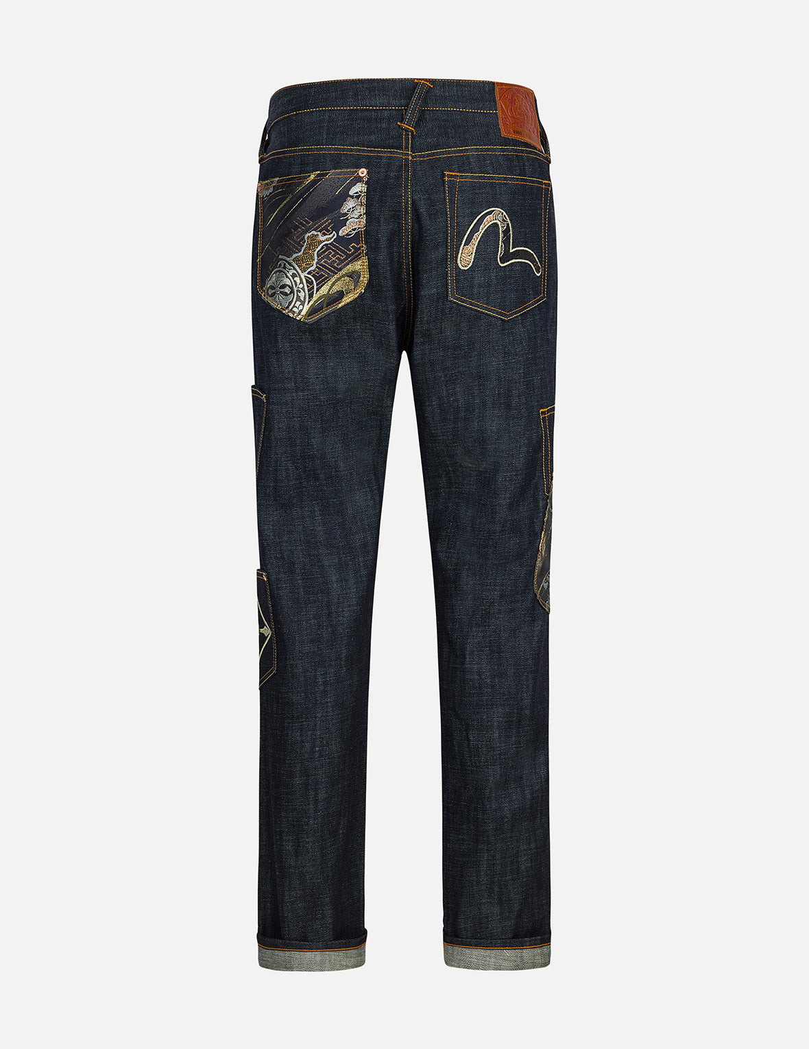 Multi-Pocket with Brocade Patch Regular Fit Jeans #2000