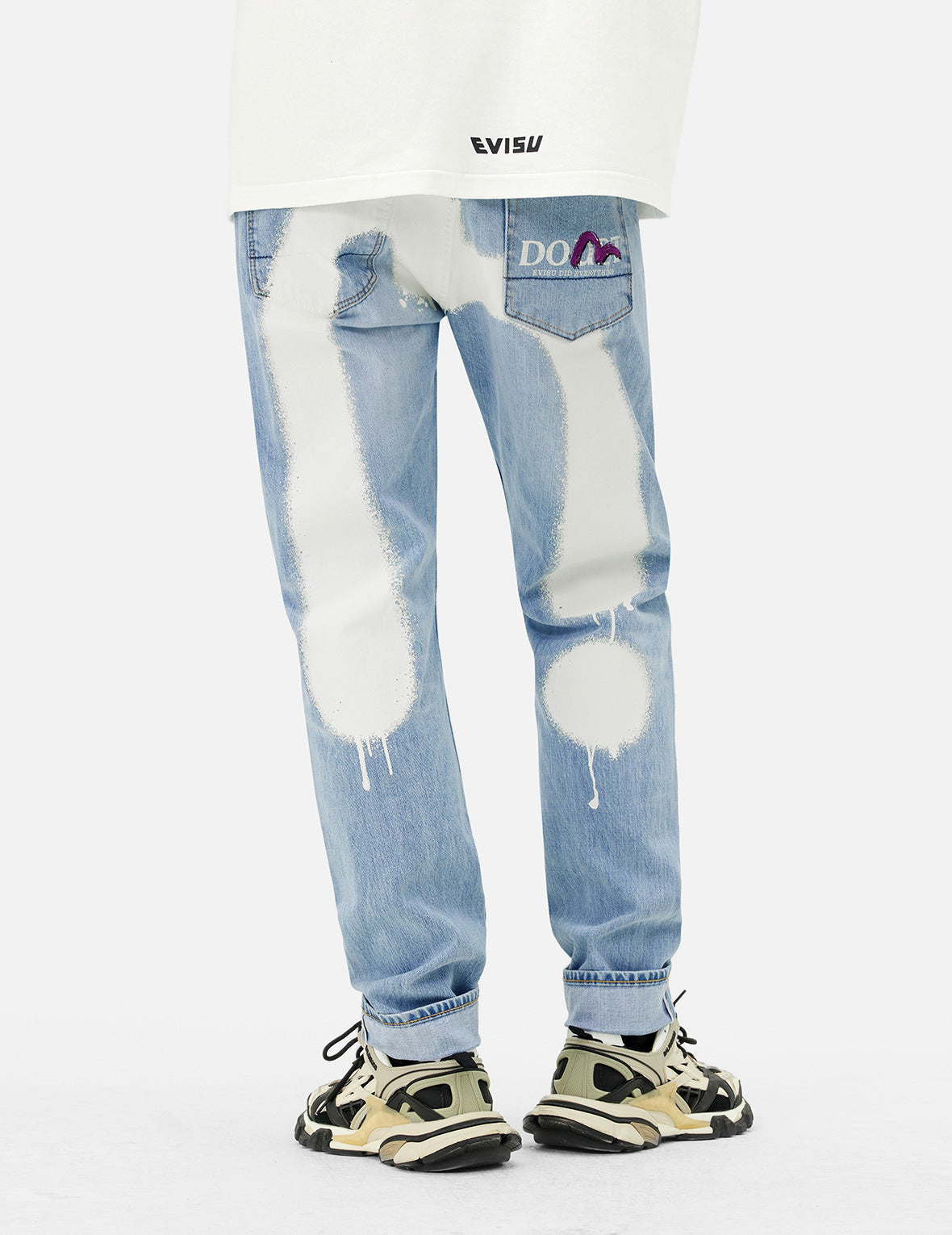 Graffiti-Style Daicock Print Carrot Fit Jeans #2017