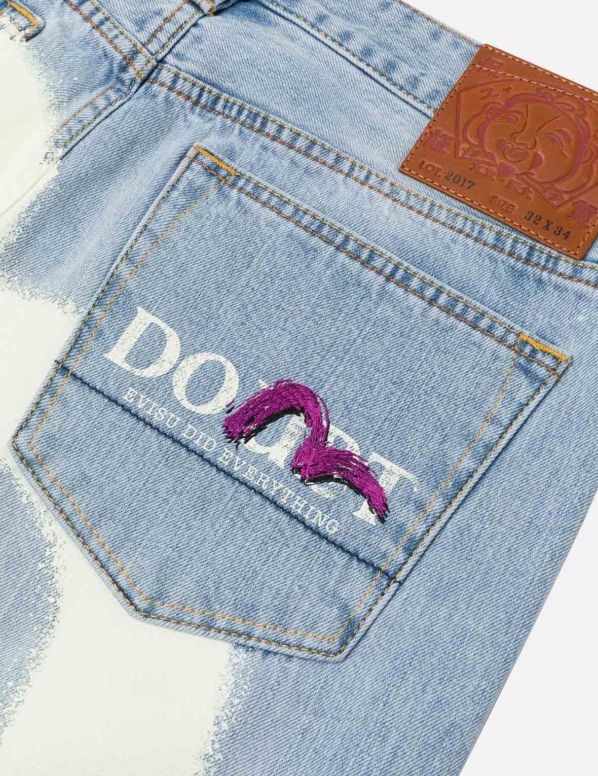 Graffiti-Style Daicock Print Carrot Fit Jeans #2017