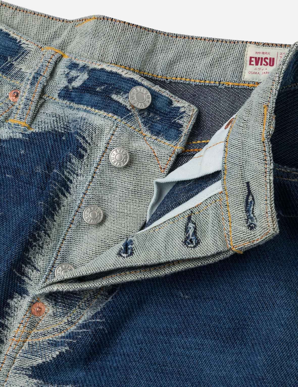 破损海鸥刺绣时尚版型牛仔裤