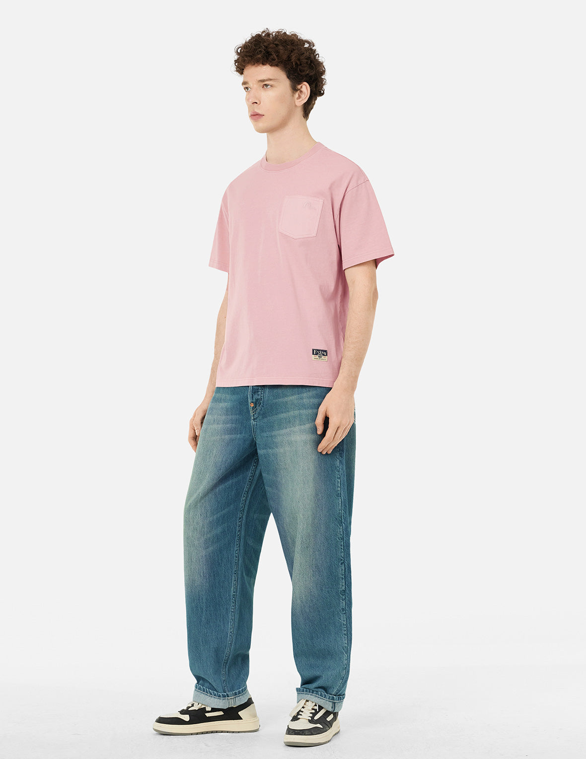 Playful Seagull Print Pocket Loose Fit Jeans #2038