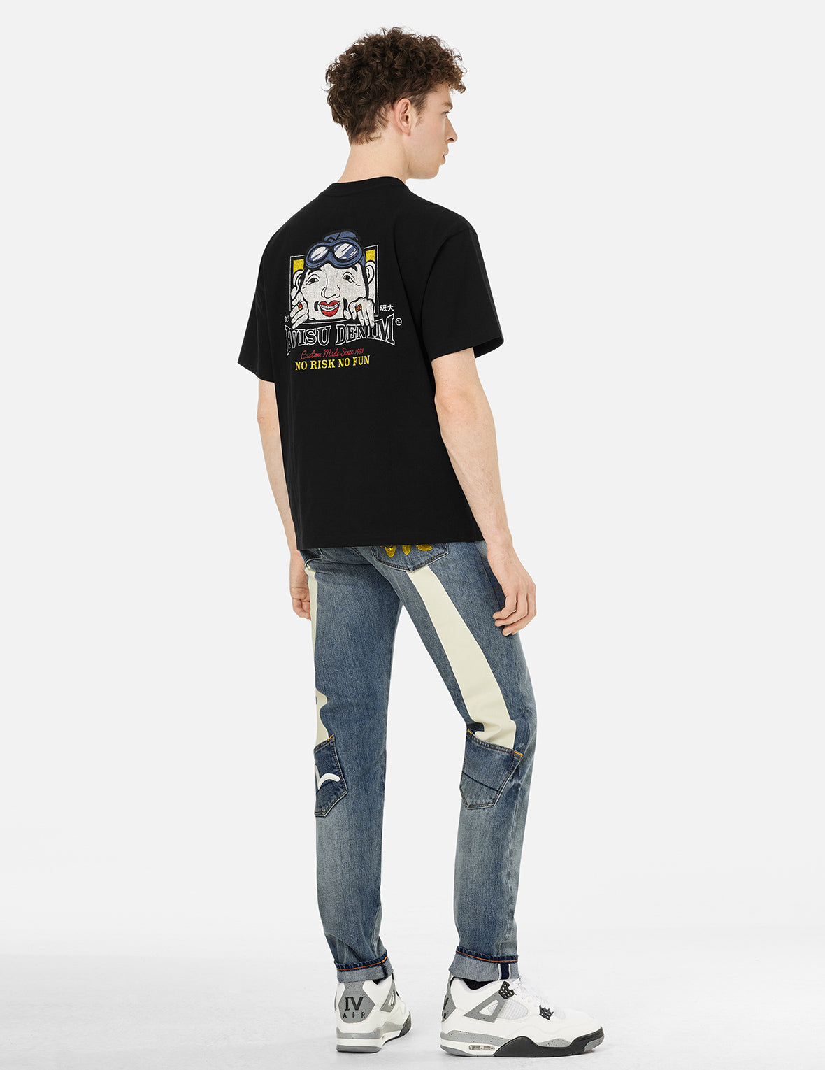 White Seagull Daicock Print Taper Fit Jeans #2017