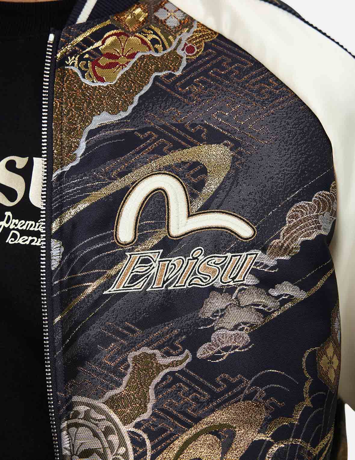 家花织锦布贴布常规版型横须贺外套