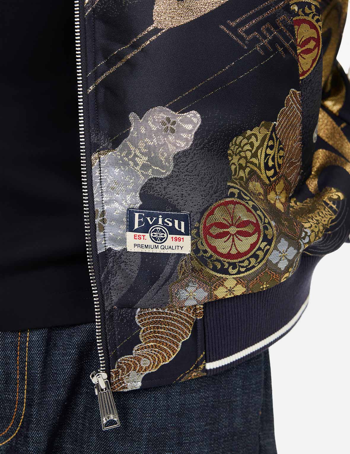 家花织锦布贴布常规版型横须贺外套