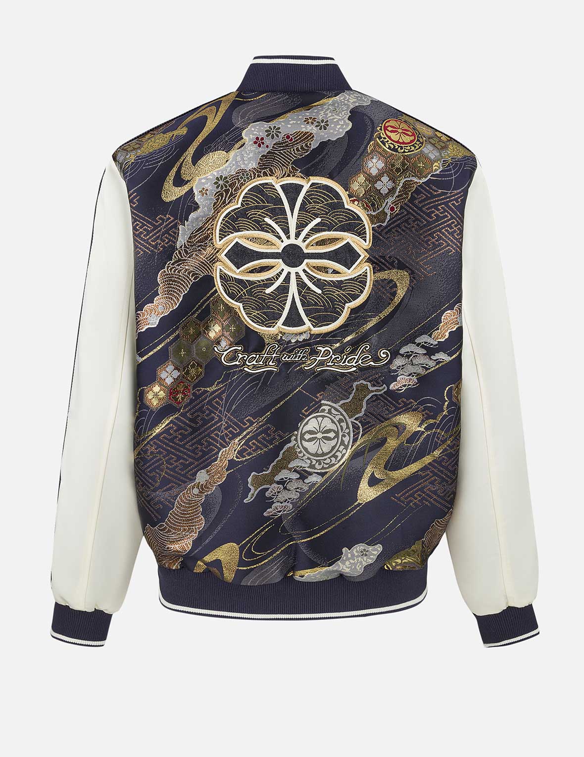 家花织锦布贴布常规版型横须贺外套