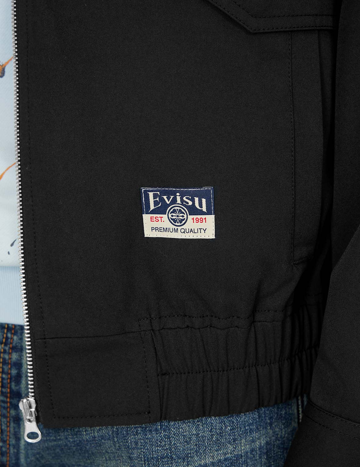 Graffiti Daicock Print Boxy Fit Zip Up Jacket