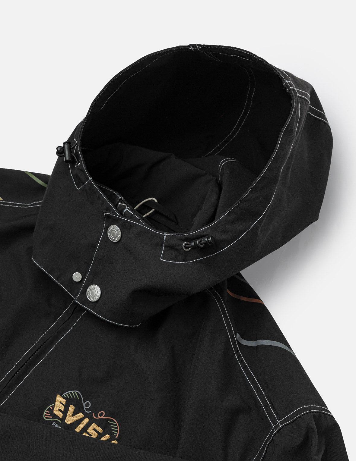 Daruma Print and Logo Appliqué Relax Fit Hooded Jacket