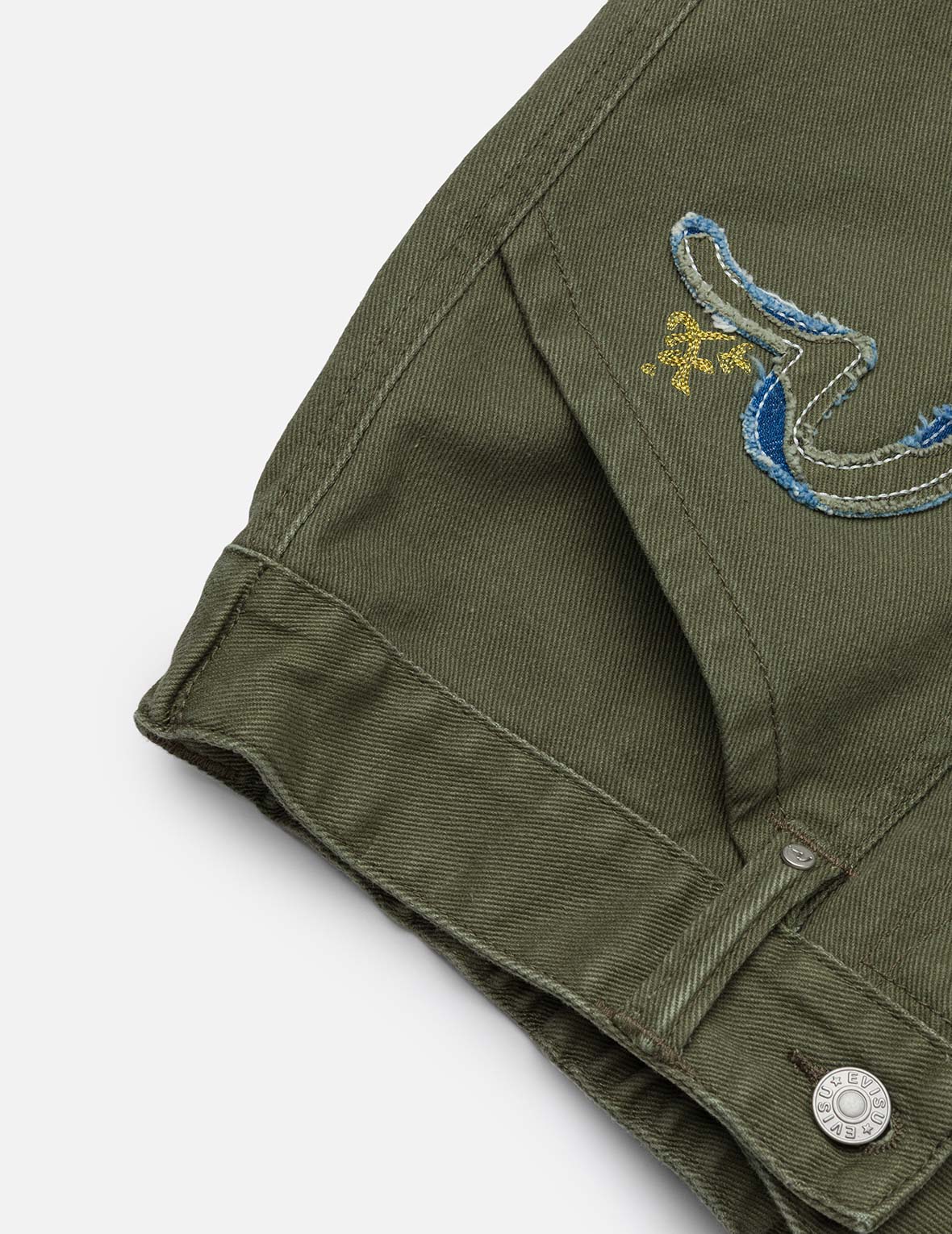 Seagull Appliqué Embroidery Wide-leg Woven Jogger