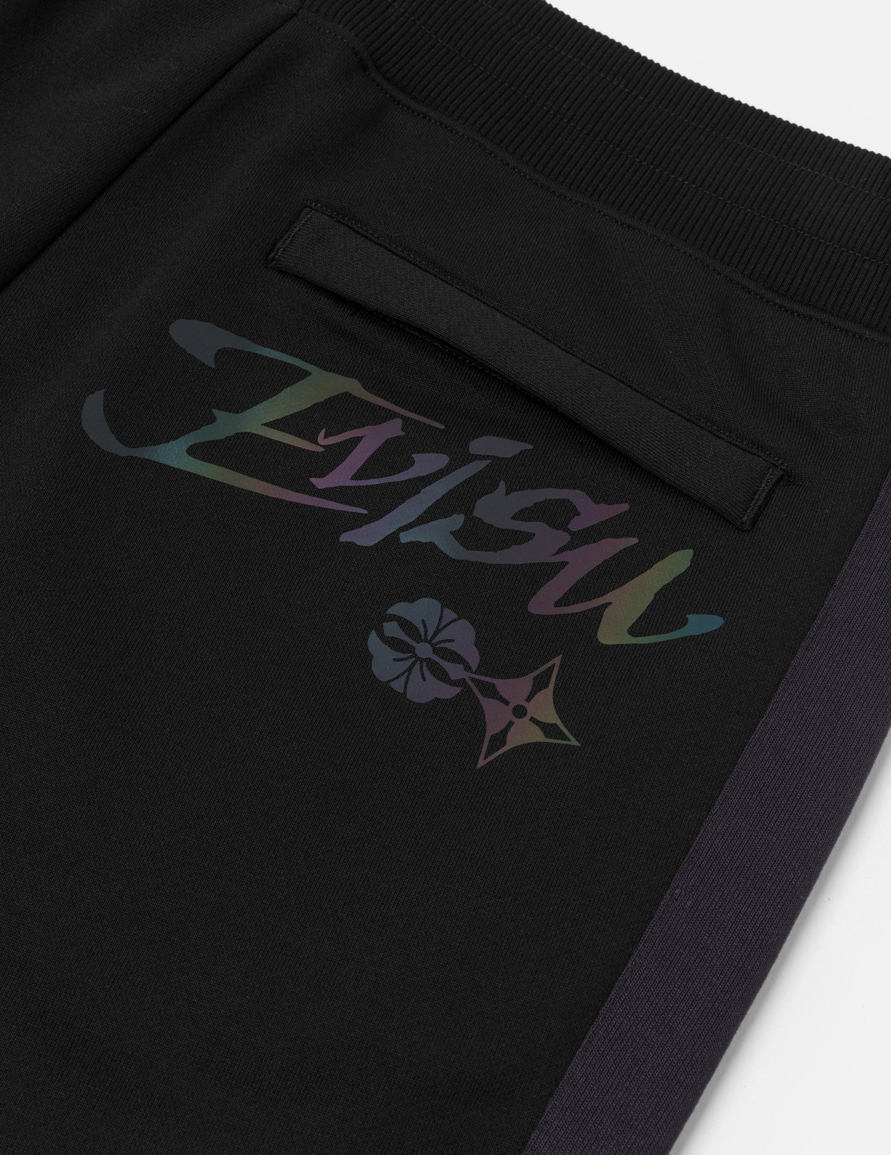 Panel Blocking with Colorful Logo Print Relax Fit Sweatpants