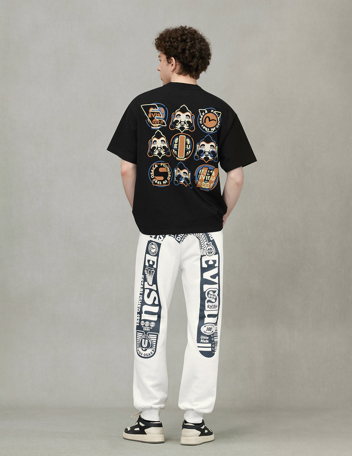 Logo and Daicock Print Relax Fit Sweatpants