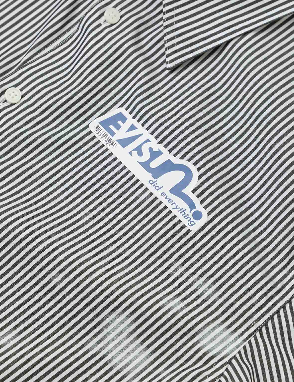 Two-tone Striped Oversized  Short-sleeve Shirt