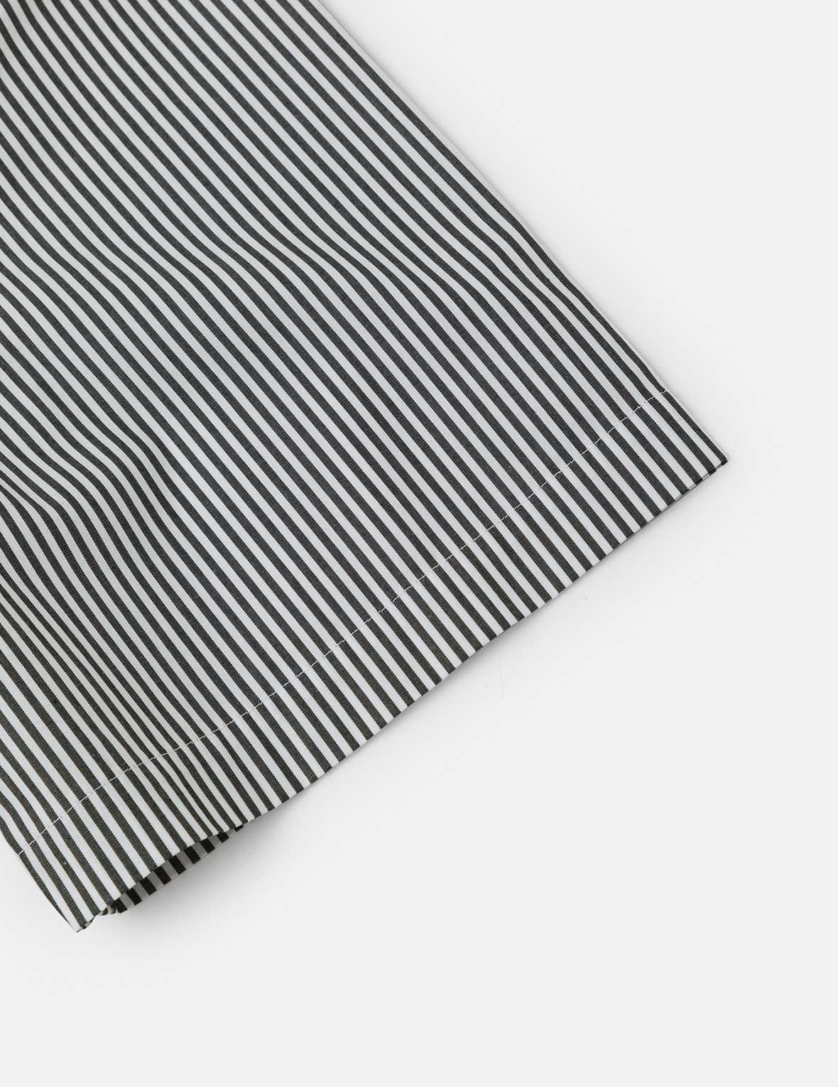 Two-tone Striped Oversized  Short-sleeve Shirt