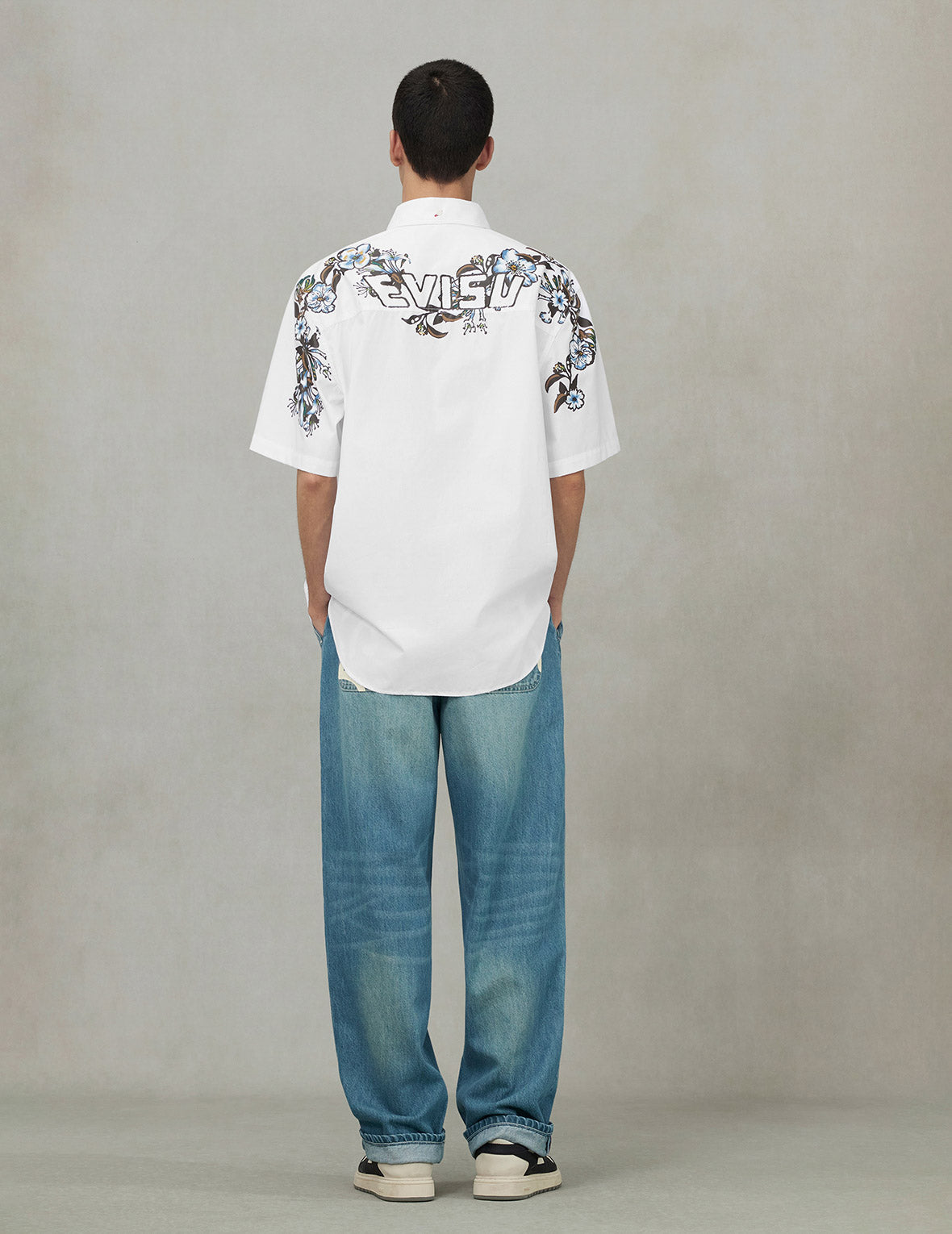 Floral and Logo Daicock Print Relax Fit Short-Sleeve Shirt