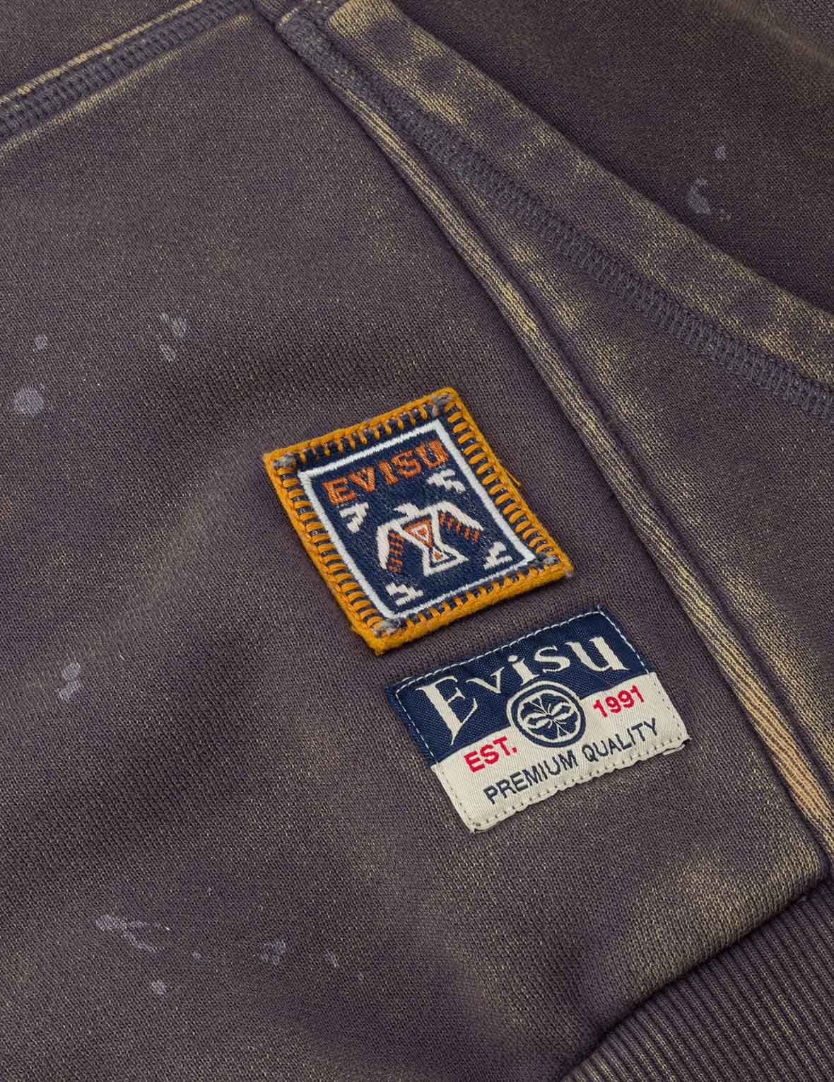 Washed Deconstructed Totem Kamon Embroidery Fashion Fit Hoodie Vest