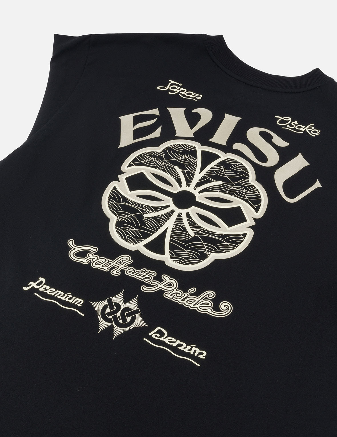 家花和商标印花宽版休闲T恤