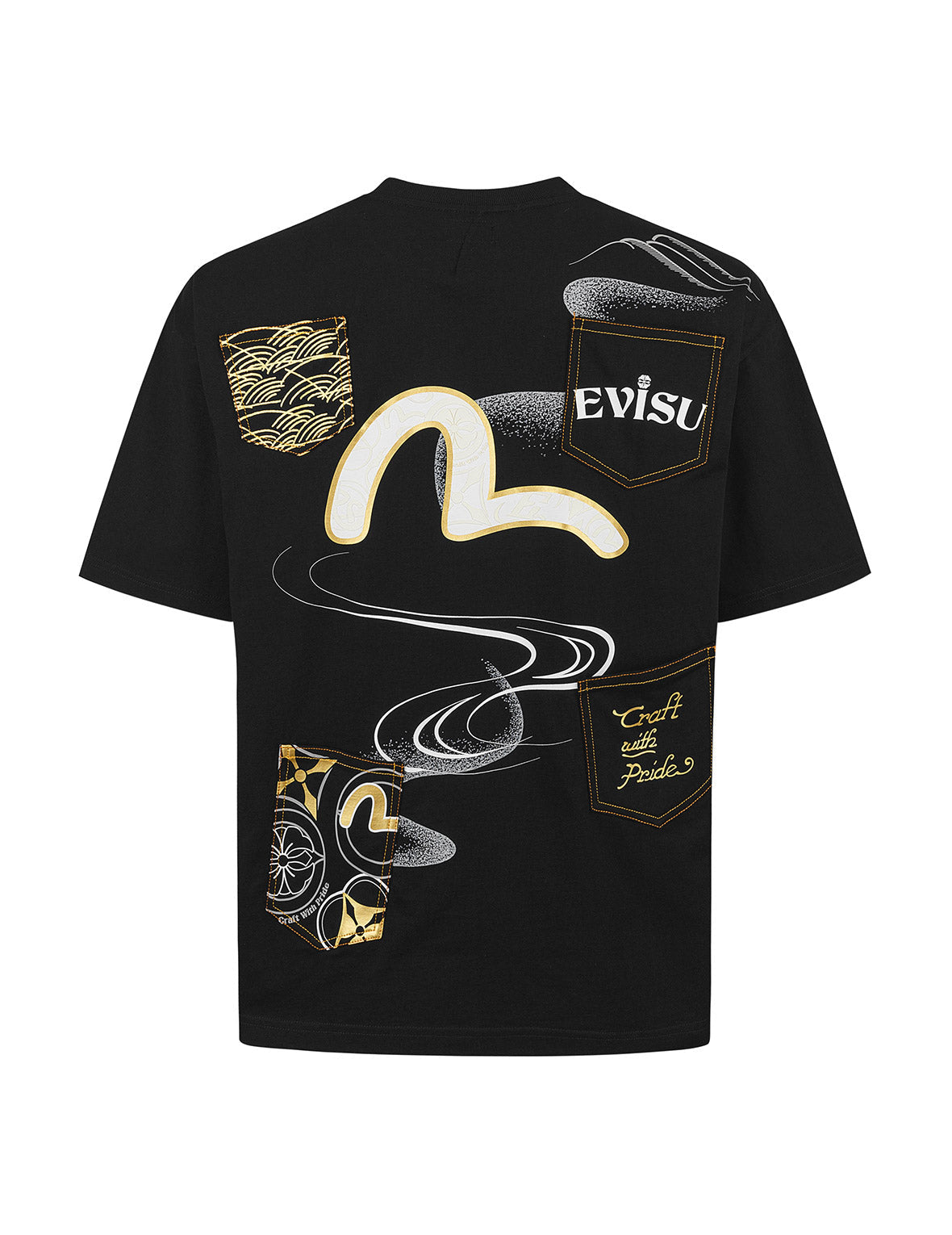 Multi-Pocket and Multi-Print Loose Fit T-shirt