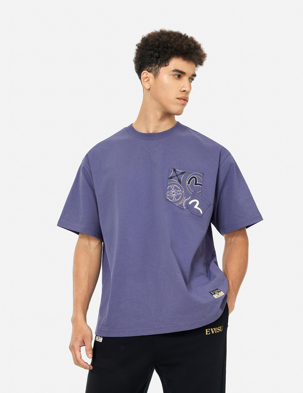 Multi-Pocket and Multi-Print Loose Fit T-shirt