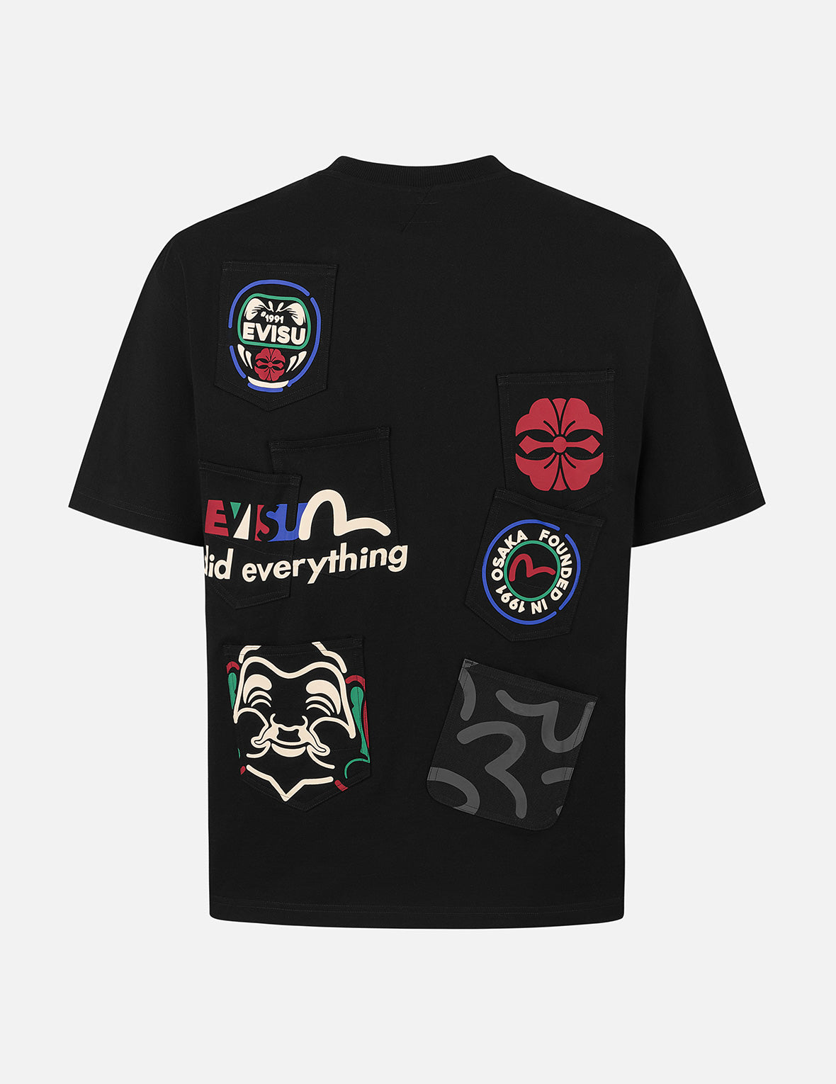 Multi-Pocket and Multi-Print Detail Relax Fit T-Shirt