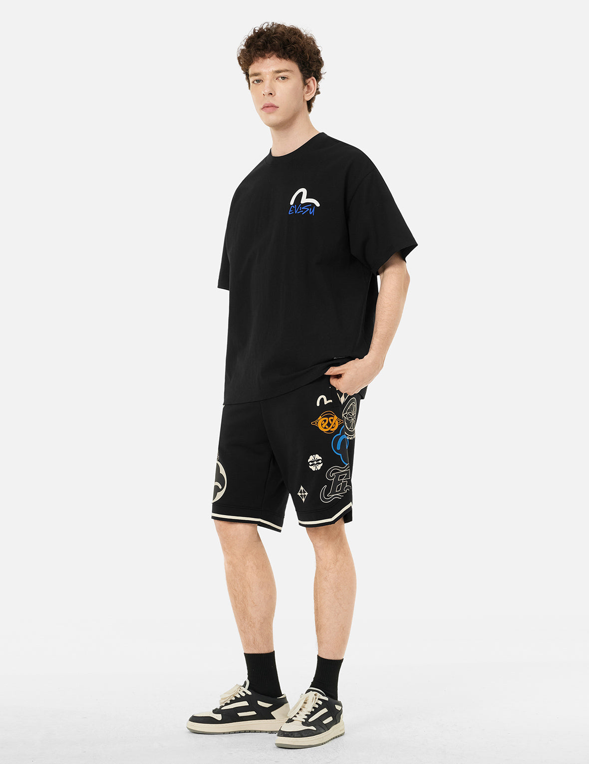 花卉佛头印花宽版T恤