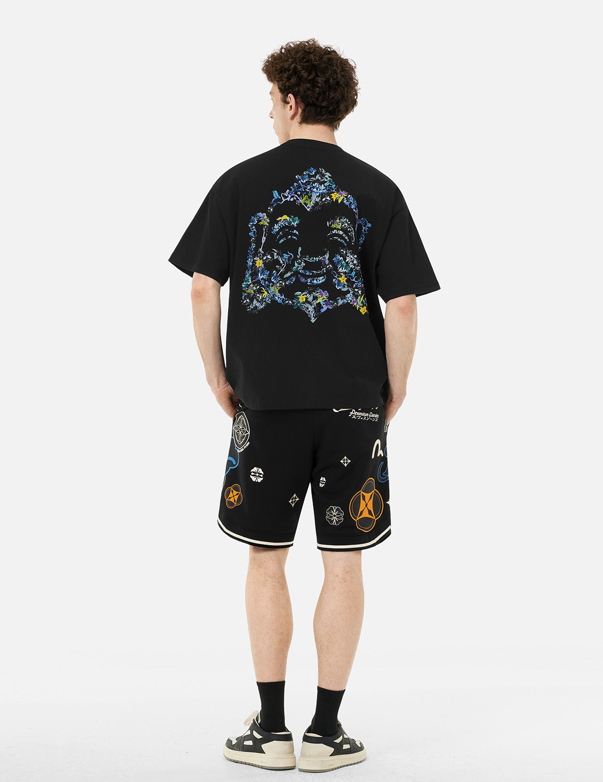 花卉佛头印花宽版T恤