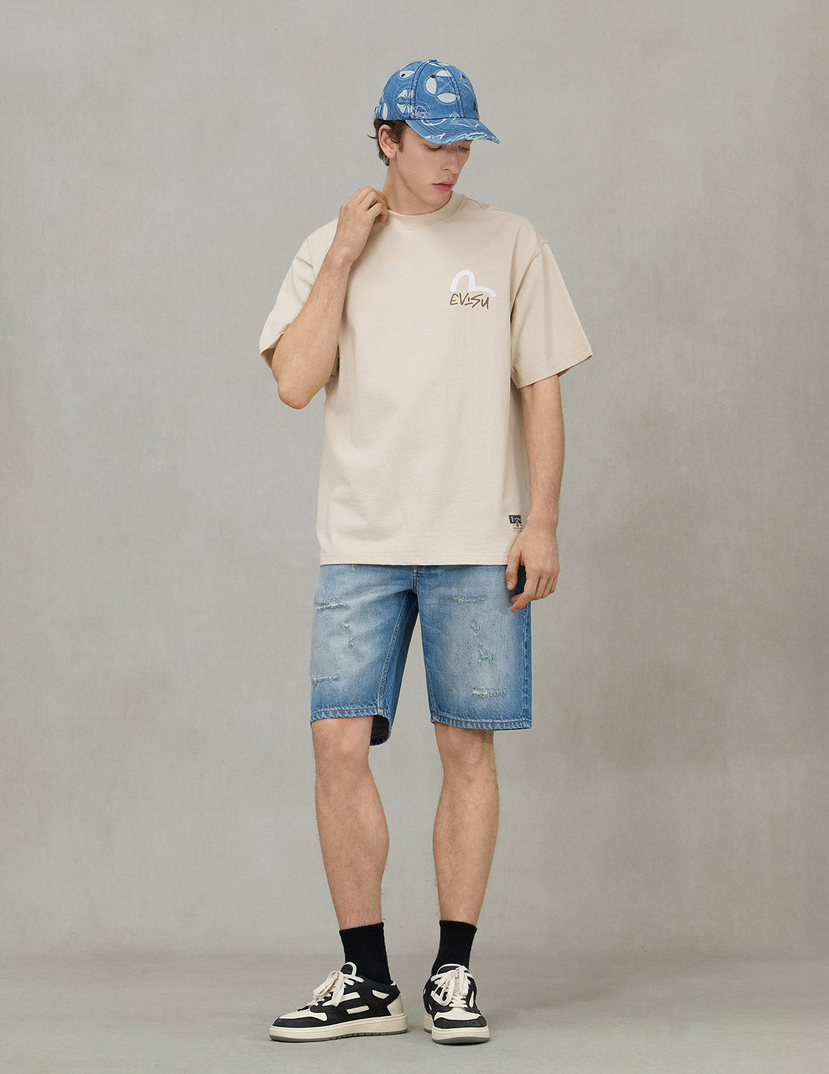 花卉佛头印花宽版T恤