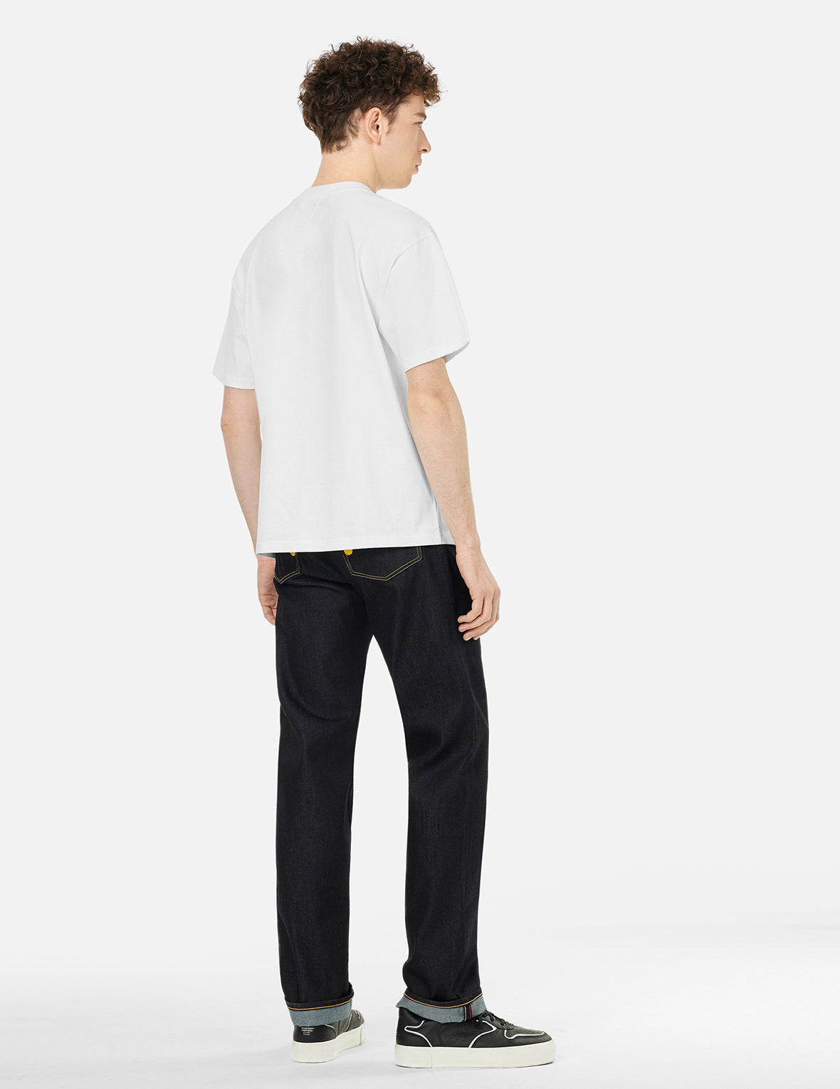 达摩和商标刺绣宽版休闲T恤