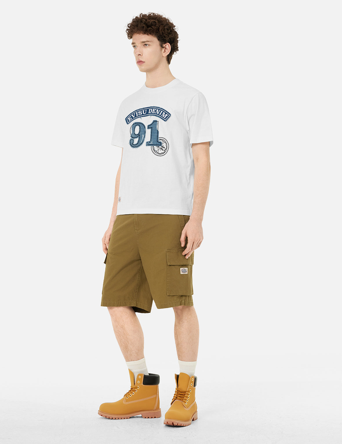 Logo and "91" Appliqué Embroidery Relax Fit T-shirt