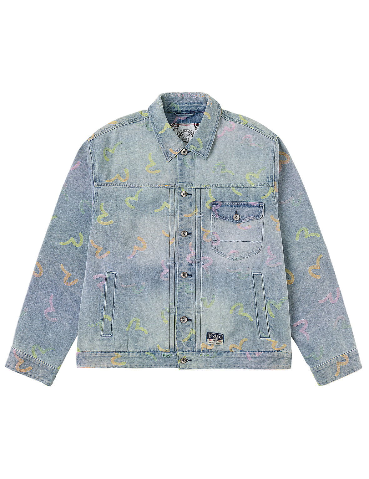 All-over Seagull Jacquard Denim Jacket – EVISU