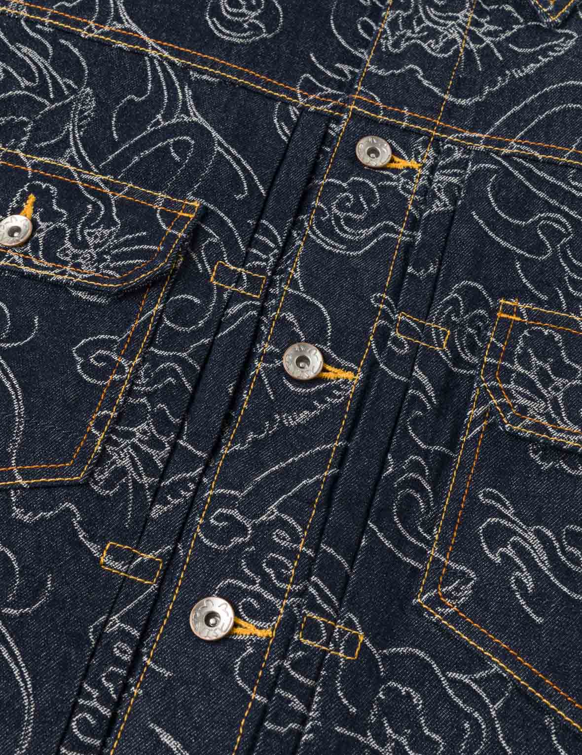 Allover Leopard Jacquard Denim Jacket