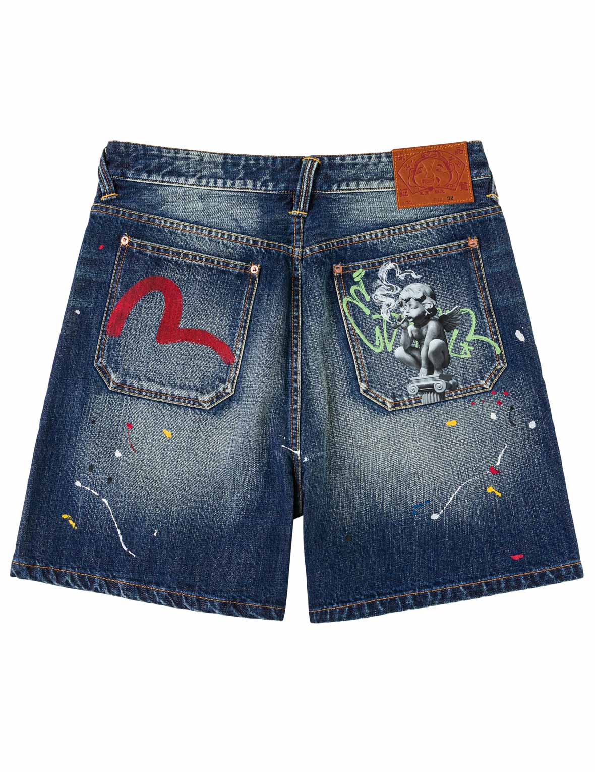 Graffiti Angel Pocket Denim Shorts – EVISU