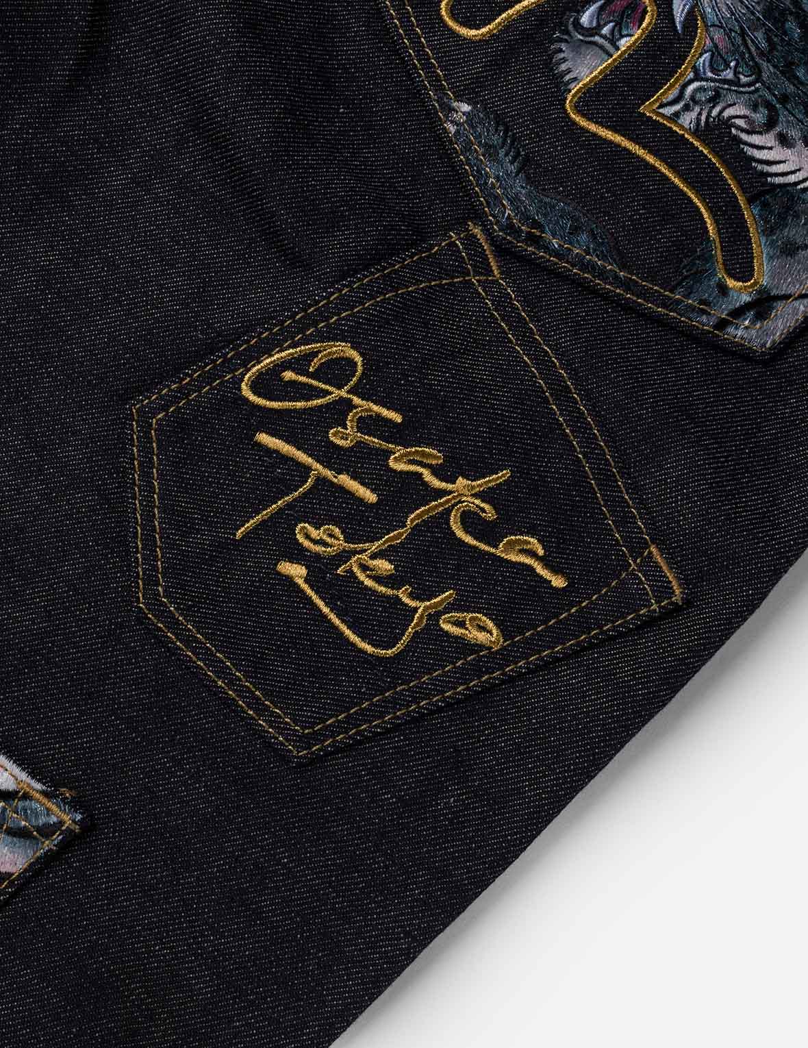 Multi-Pocket Embroidery Patch Jeans #2020