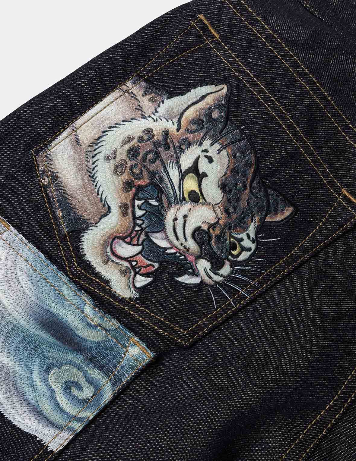 Multi-Pocket Embroidery Patch Jeans #2020