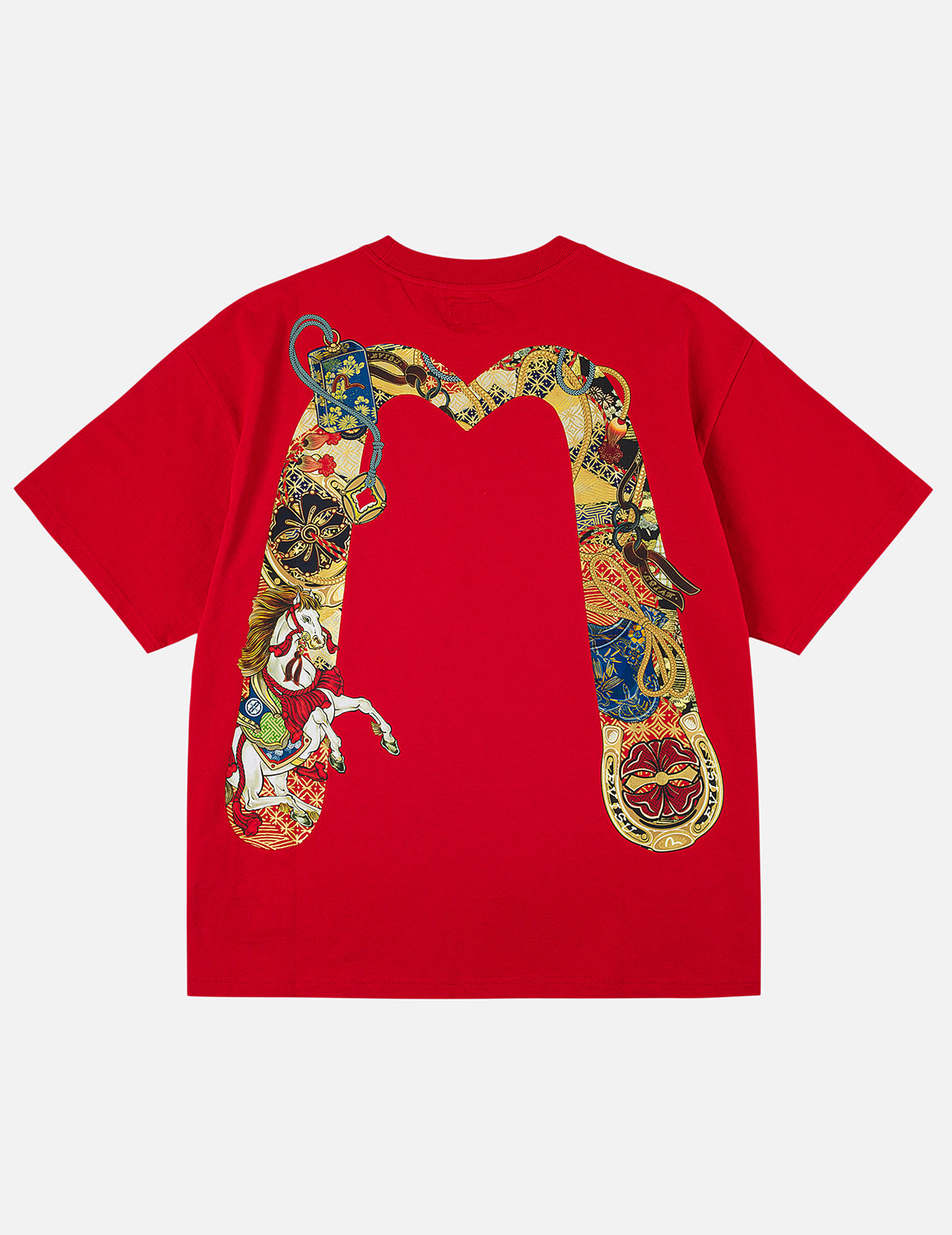 Year Of Horse Daicock Printed T-shirt - Red