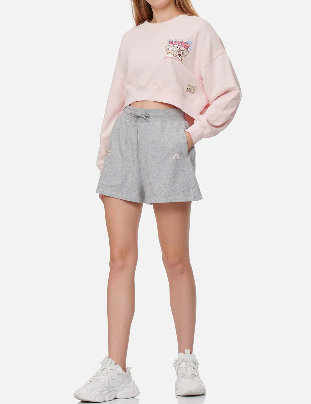 Seagull and Logo Print Sweat Shorts