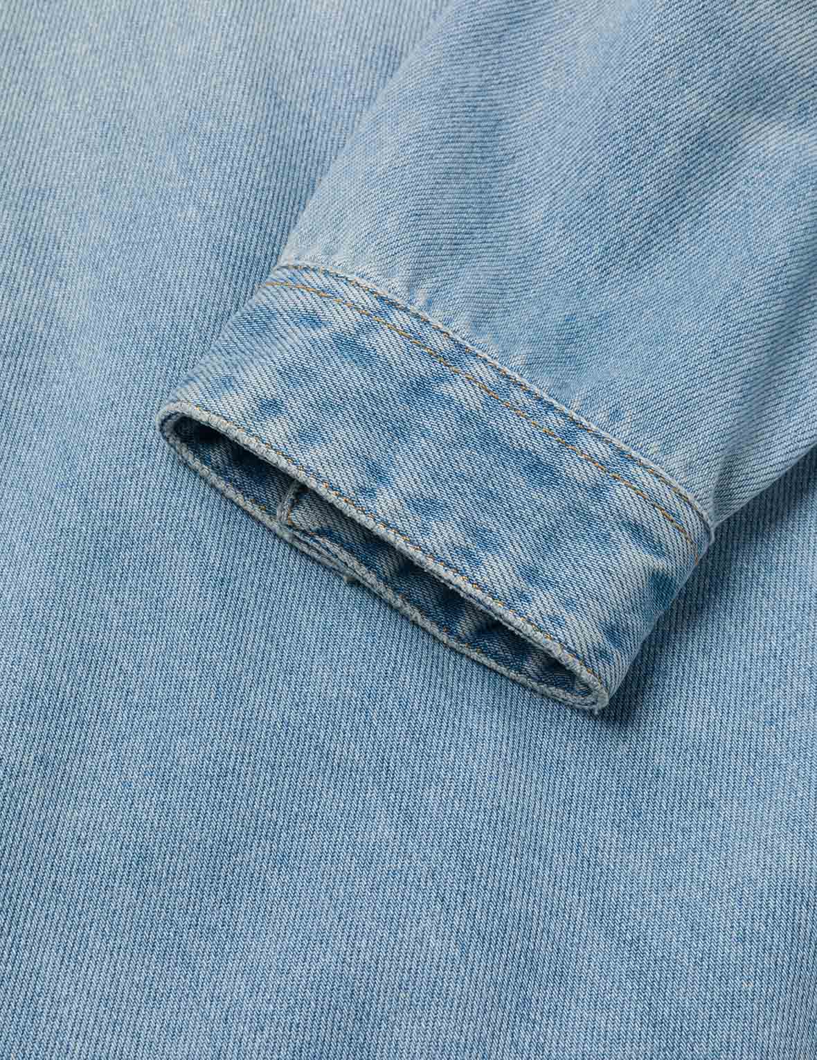 Deconstructed Logo and Seagull Embroidery Oversized Denim Jacket