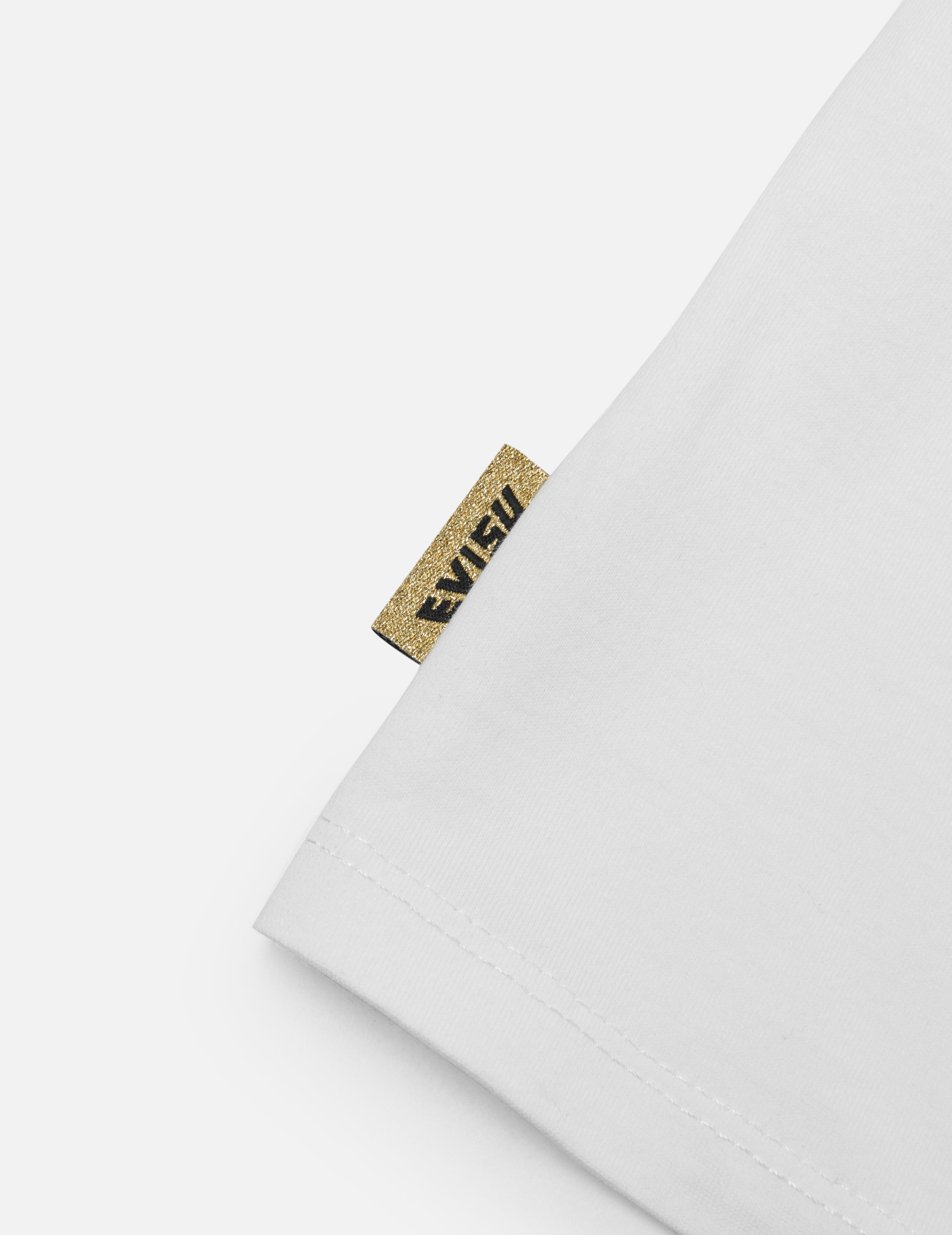 Deconstructed Denim Applique Embroidery Regular Fit T-Shirt