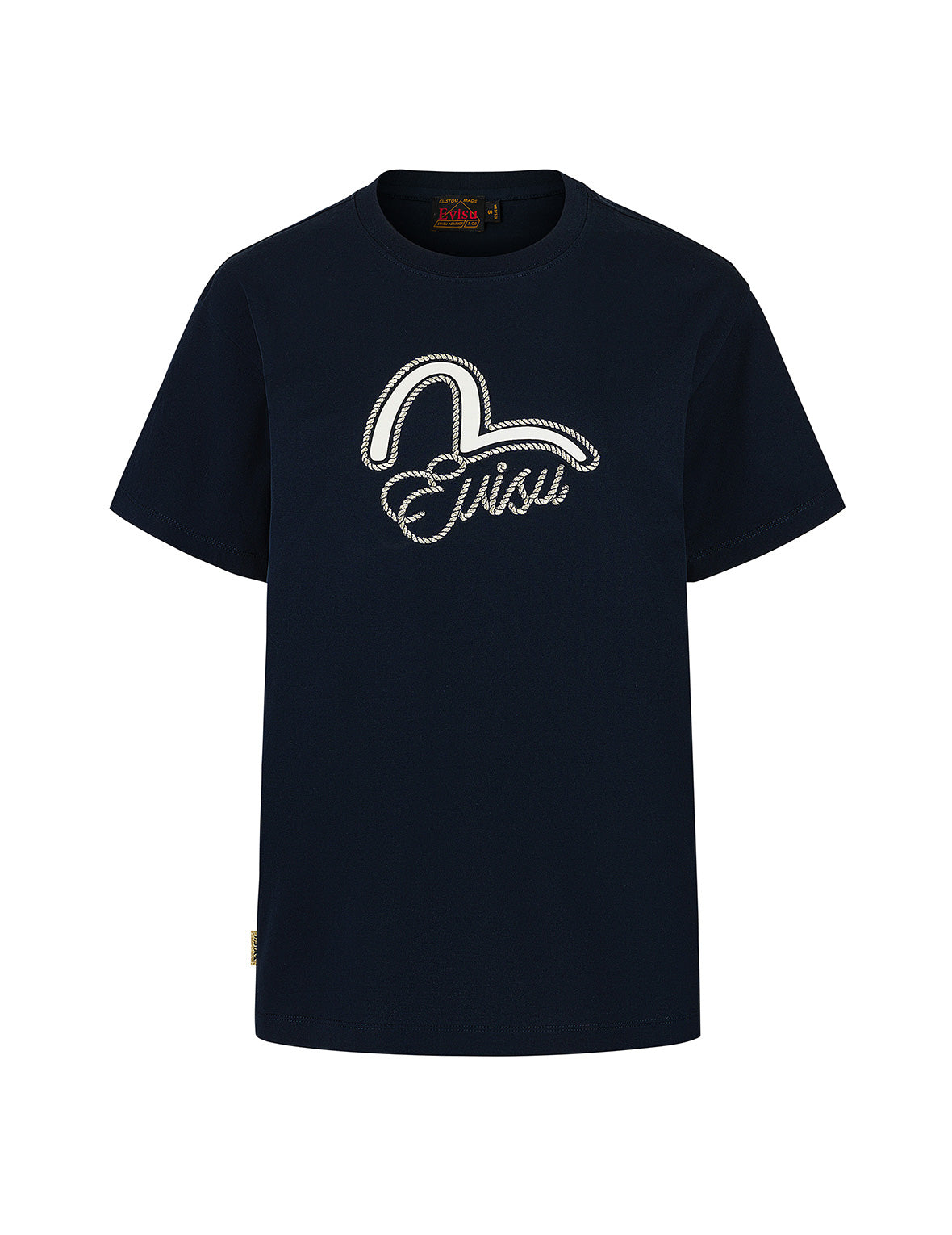 海鸥印花和商标帆绳扭纹刺绣男友款T恤