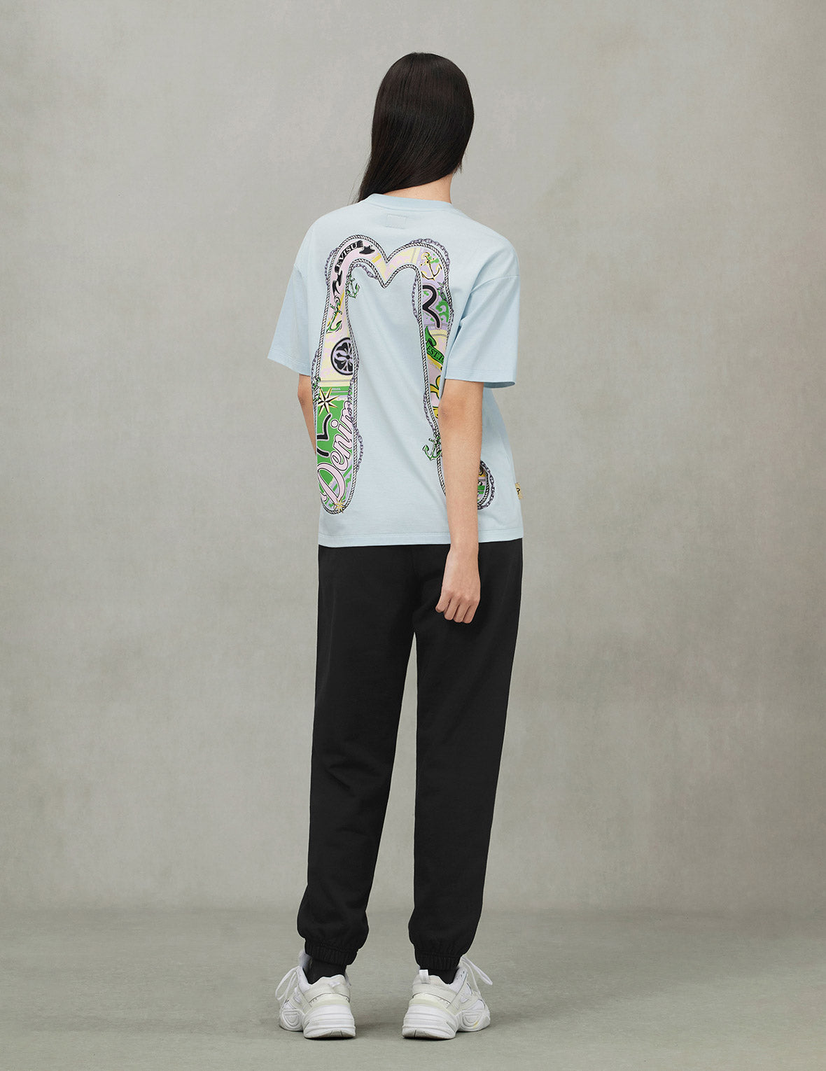 Twisted Rope and Daicock Anchor Print Oversized T-Shirt